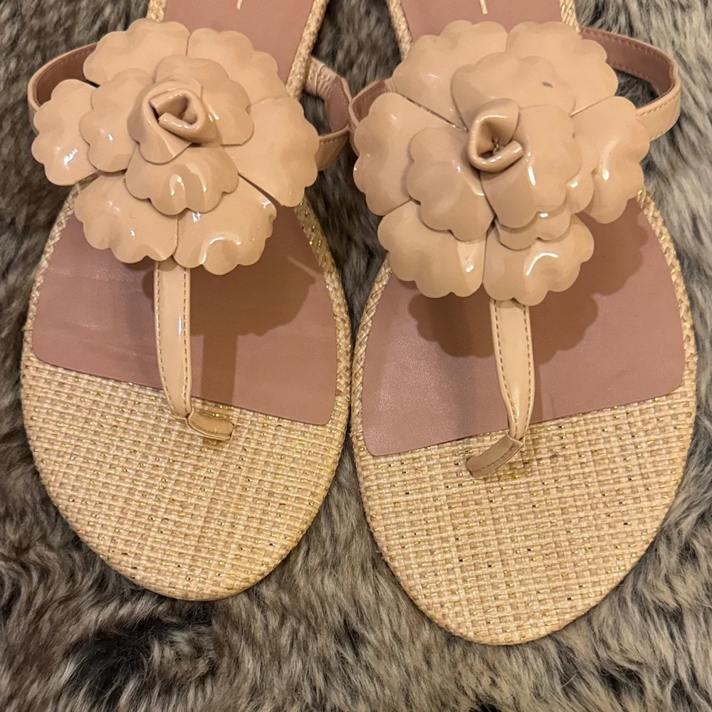 Paolo Tan Floral Thong Sandals - Picture 3 of 6